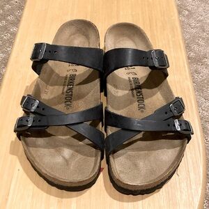 BIRKENSTOCK 41 FRANCA SANDALS BLACK EXCELLENT Condition